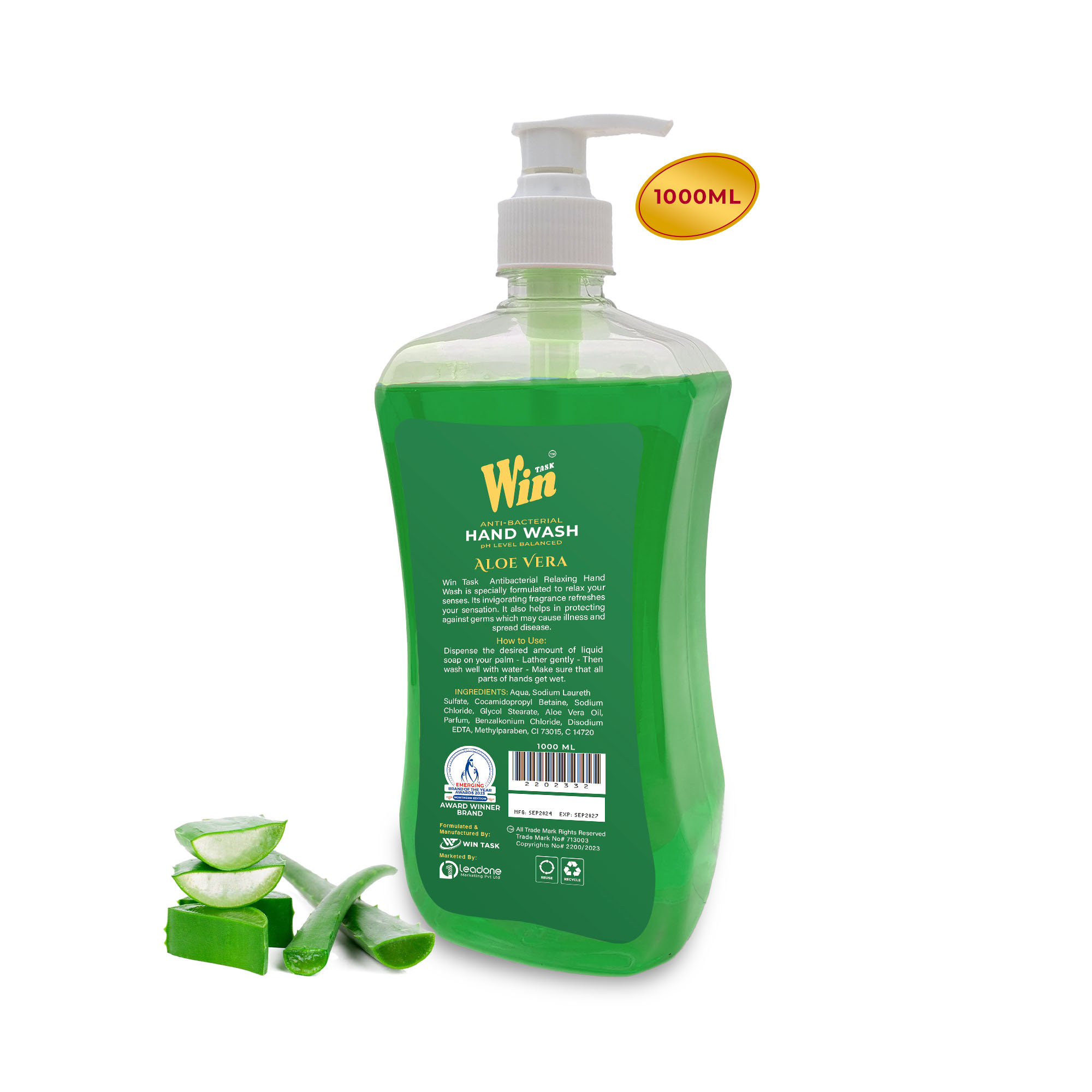 Handwash Liquid Aloe Vera (1000ml) - Image 2